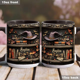 Hat And Books - Personalized Witch Accent Mug