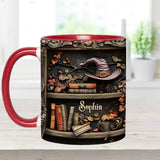 Hat And Books - Personalized Witch Accent Mug