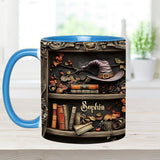 Hat And Books - Personalized Witch Accent Mug