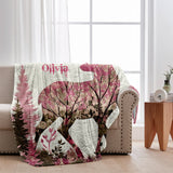 Pink Forest Deer - Wild Beauty Country Girl - Personalized Hunting Blanket