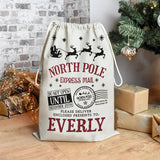 North Pole Santa Sack - Personalized Family Drawstring Tote Bag