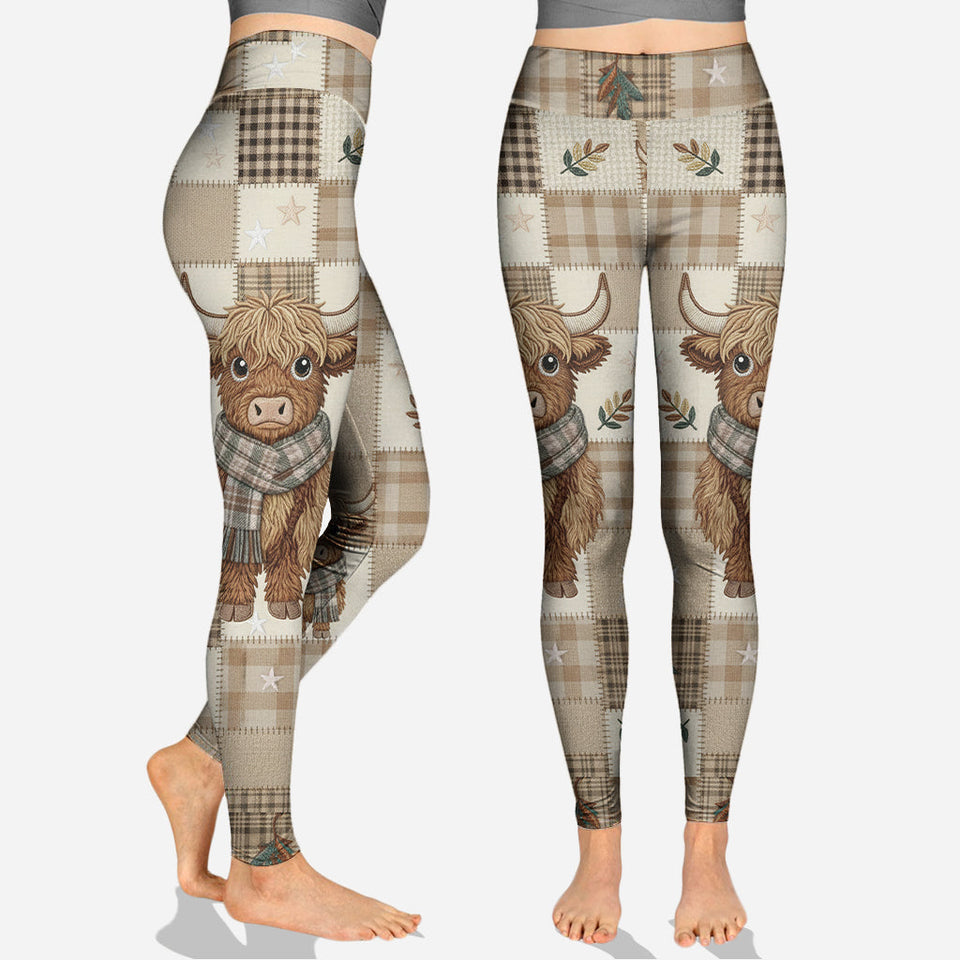 Cute Cow - Personalized Highland Cow Hoodie and Leggings
