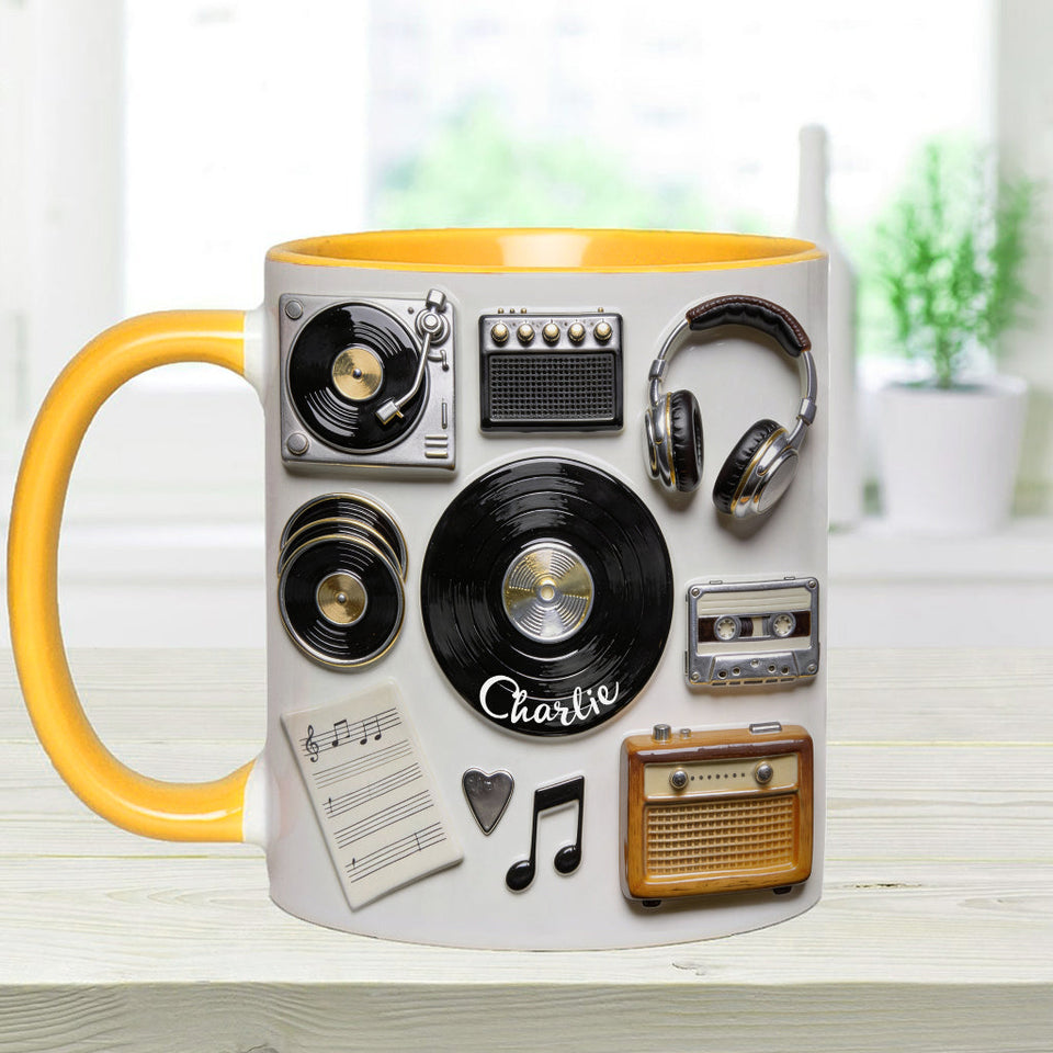 Love Vinyl - Personalized Vinyl Records Accent Mug & Coaster