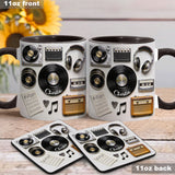 Love Vinyl - Personalized Vinyl Records Accent Mug & Coaster