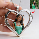 Any Photo Zodiac Sign - Personalized Horoscope Shaped Metal Pendant Necklace