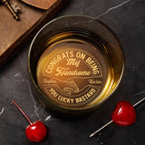 Congrats On Being My Husband - Personalized Couple Engraved Whiskey Glass