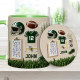 Love Football - Personalized Football Accent Mug & Coaster