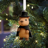 Cute Capybara 2025 Christmas - Personalized Rodent Animals (capybara, beaver, hamster, guinea pig) Folded Advent Calendar With Ornaments