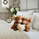 Perfect Gift For Couple - Personalized Highland Cow Faux Fur Shaped Pillow