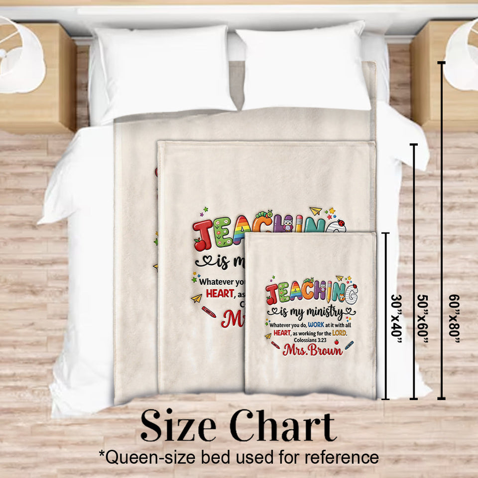 Teaching Is My Ministry - Personalized Teacher Blanket