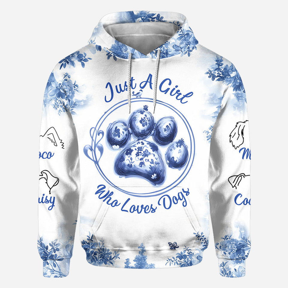 Just A Girl Who Loves Dog - Personalized Dog All Over Shirt