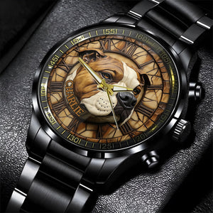 Brave American Staffordshire Terrier - Personalized Dog Hand Watch