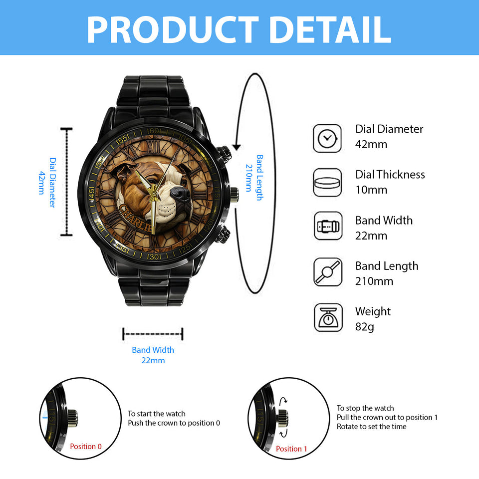 Brave American Staffordshire Terrier - Personalized Dog Hand Watch