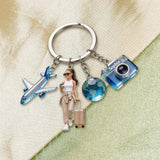 Custom Any Photo - Personalized Travelling Premium Keychain With Charms