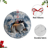 Winter Wolf - Personalized Wolf Shaped Tree Skirt