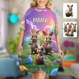 Grandma Easter - Personalized Easter Day Sleep T-shirt Dress