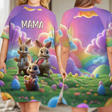 Grandma Easter - Personalized Easter Day Sleep T-shirt Dress