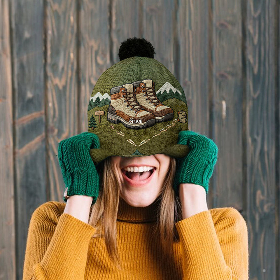 Hiking Makes Me Happy - Personalized Hiking Beanie Hat