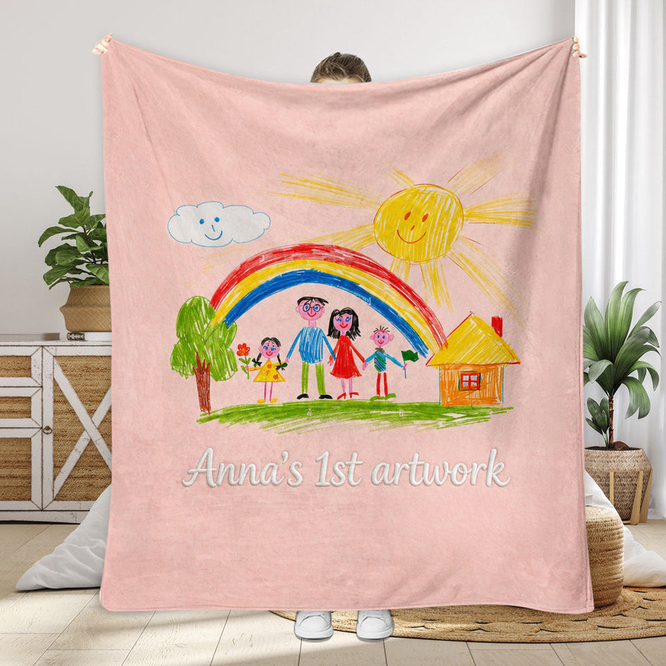 Your Child's Artwork - Personalized Kid Blanket