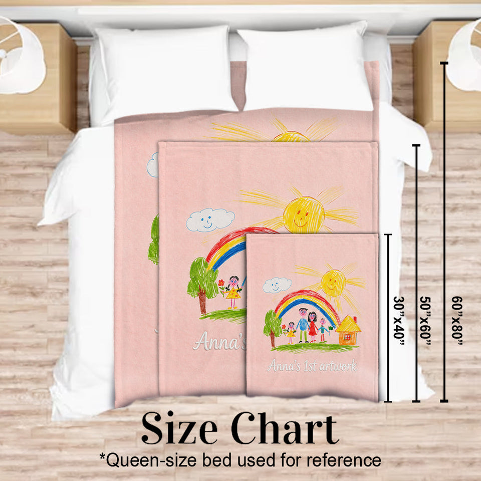 Your Child's Artwork - Personalized Kid Blanket