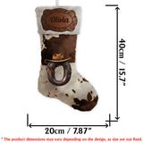 Howdy Christmas Initial Name Letter - Personalized Cowboy/Cowgirl Shaped Christmas Stocking