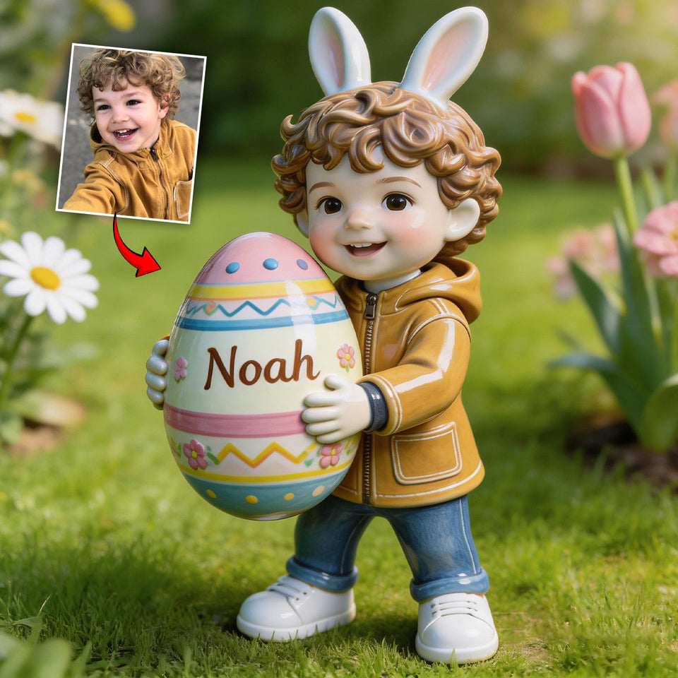Custom Any Photo Best Easter Gift - Personalized Kid Acrylic Garden Sign/ Acrylic Plaque Sign