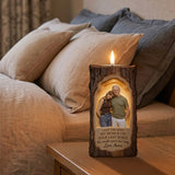 Light This Candle - Personalized Father Custom Shape Wooden Candle Holder