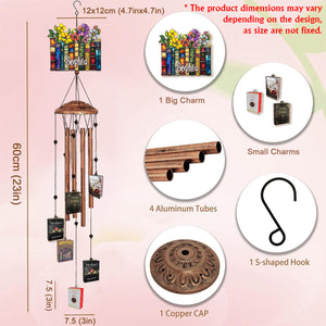 Custom Favorite Book - Personalized Book Wind Chime With Charms