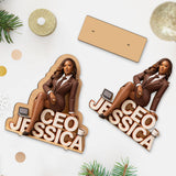 Custom Table Name Plate For Officer - Personalized Colleague 2 Layered Big Freestanding