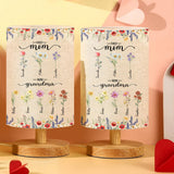 First Mom Now Grandma - Personalized Grandma Tableside Lamp With Wood Base