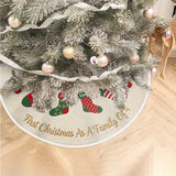 First Christmas As A Family Of - Personalized Family Tree Skirt