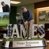Custom Work Desk Decor For Golf Lover - Personalized Golf Custom Shaped Acrylic Plaque