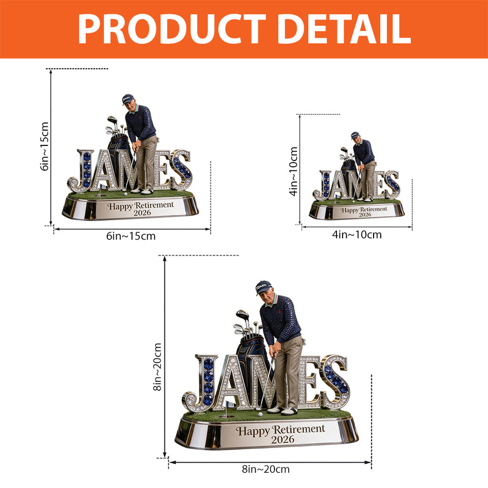 Custom Work Desk Decor For Golf Lover - Personalized Golf Custom Shaped Acrylic Plaque