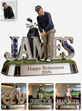 Custom Work Desk Decor For Golf Lover - Personalized Golf Custom Shaped Acrylic Plaque