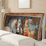 Horse Couple - Personalized Horse Headboard Slipcover