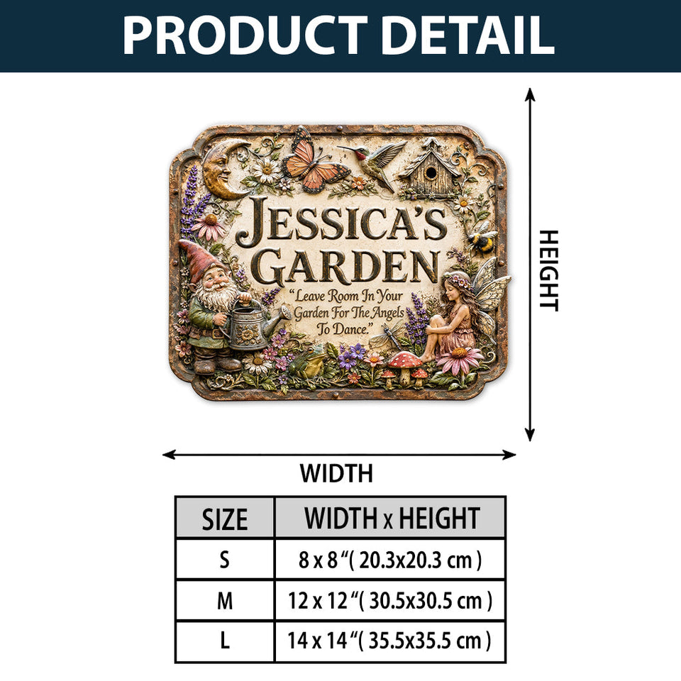 Leave Room In Your Garden For The Angles To Dance - Personalized Gardening 3D Printed Cut Metal Sign