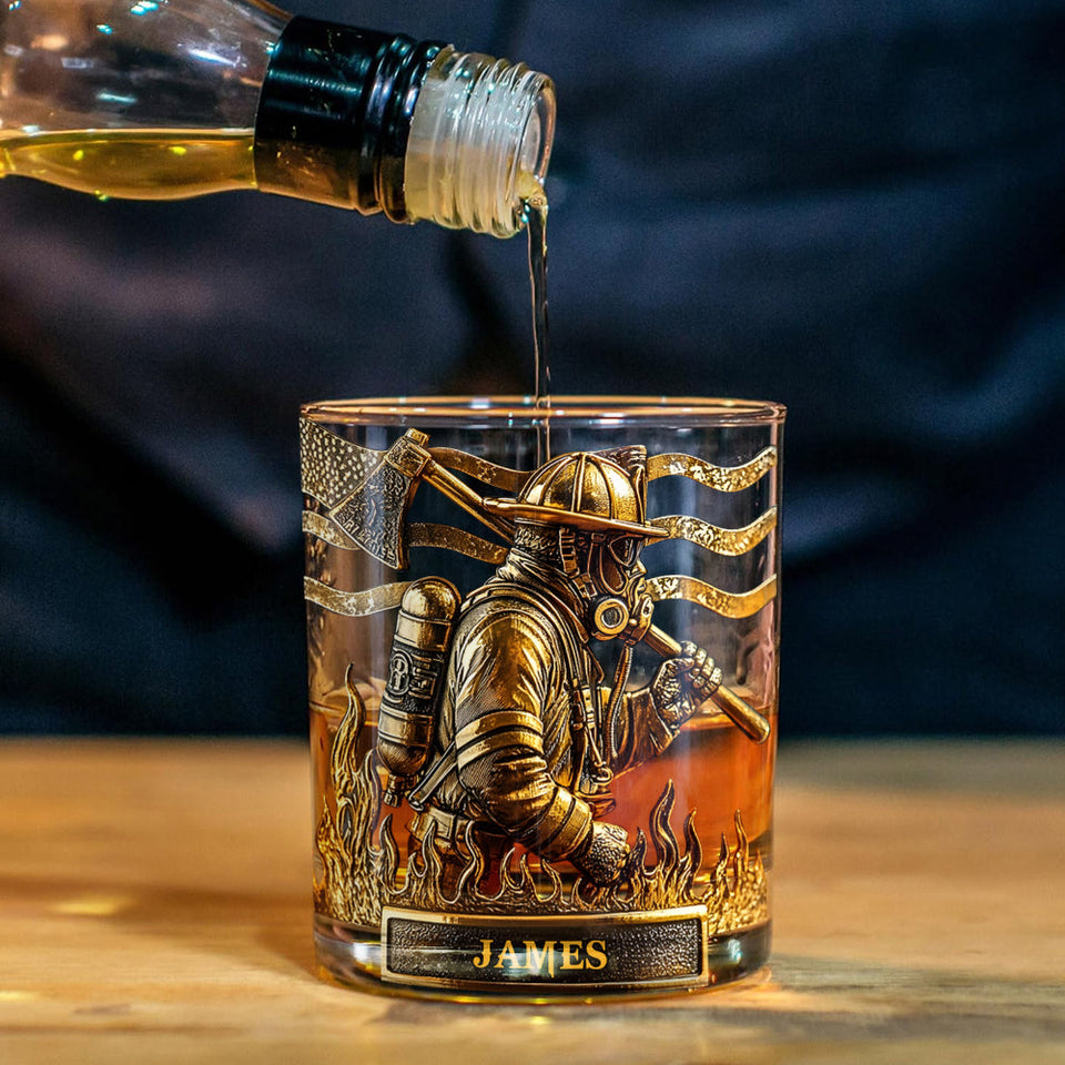 Proud Firefighter - Personalized Firefighter Whiskey Decanter Set