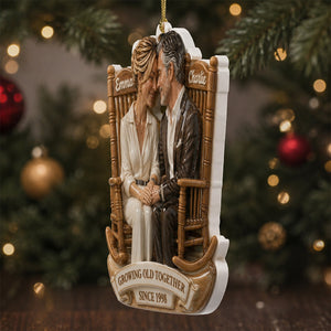 Growing Old Together - Personalized Couple Premium 3D Ornament