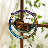 Cute Dachshund - Personalized Dog Window Hanging Suncatcher Ornament