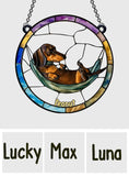Cute Dachshund - Personalized Dog Window Hanging Suncatcher Ornament