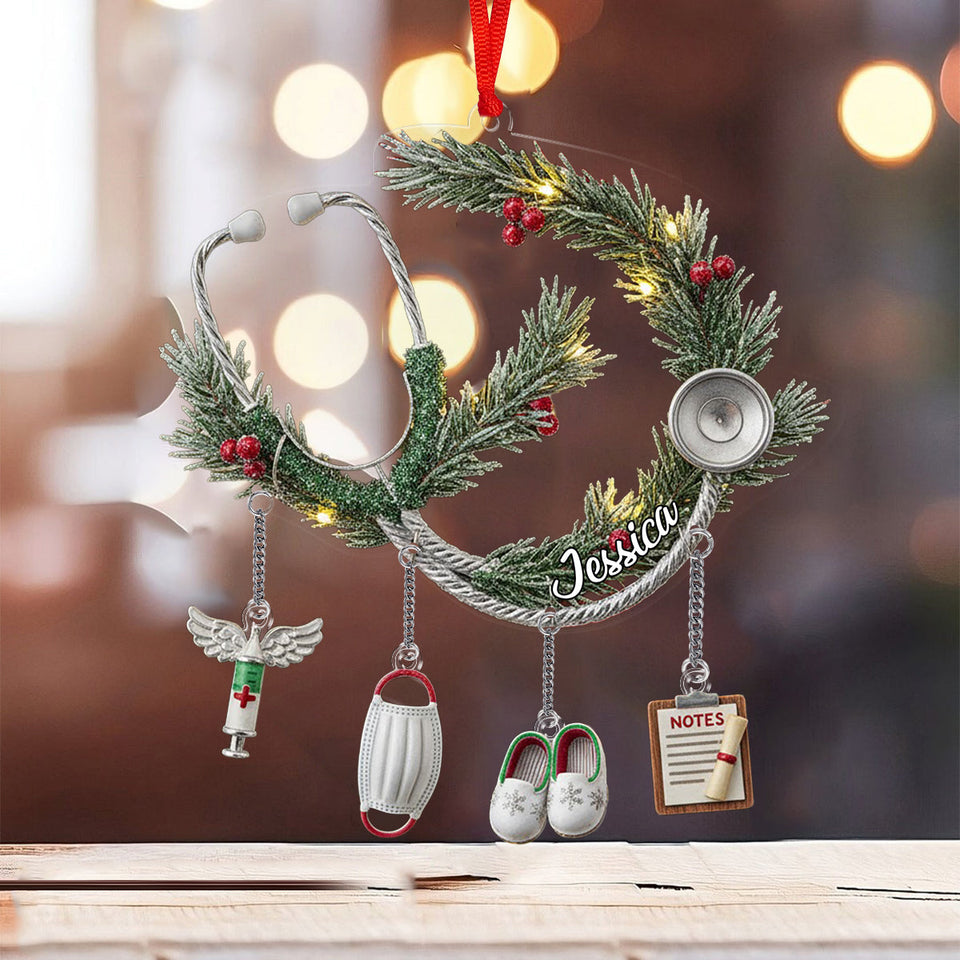 Nurse Life - Personalized Nurse Ornament With Charm