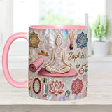Peace Love Yoga - Personalized Yoga Accent Mug & Coaster