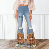 Love Highland Cows - Personalized Highland Cow Flare Leggings & Crop Tanktop