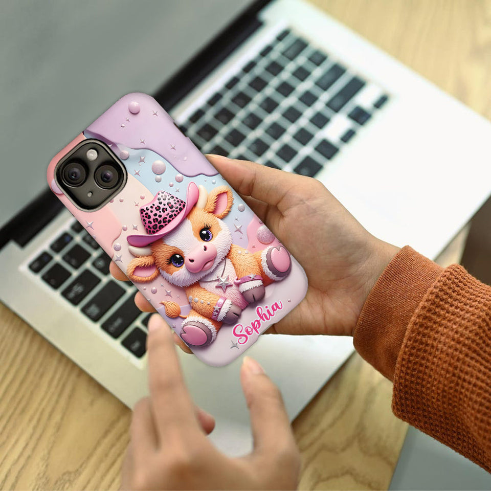 Adorable Highland Cow - Personalized Highland Cow Full Print Phone Case