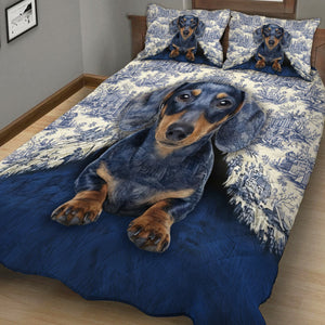 Love Dachshund - Personalized Dachshund Quilt Set