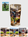 Love Football - Personalized Football Beer Pint
