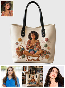 Life Is Better with Yarn - Personalized Crocheting Leather Bag
