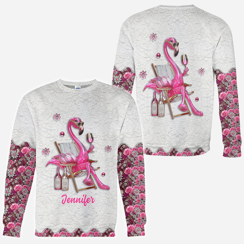 Be a Flamingo In a Flock of Pigeons - Personalized Flamingo All Over Shirt