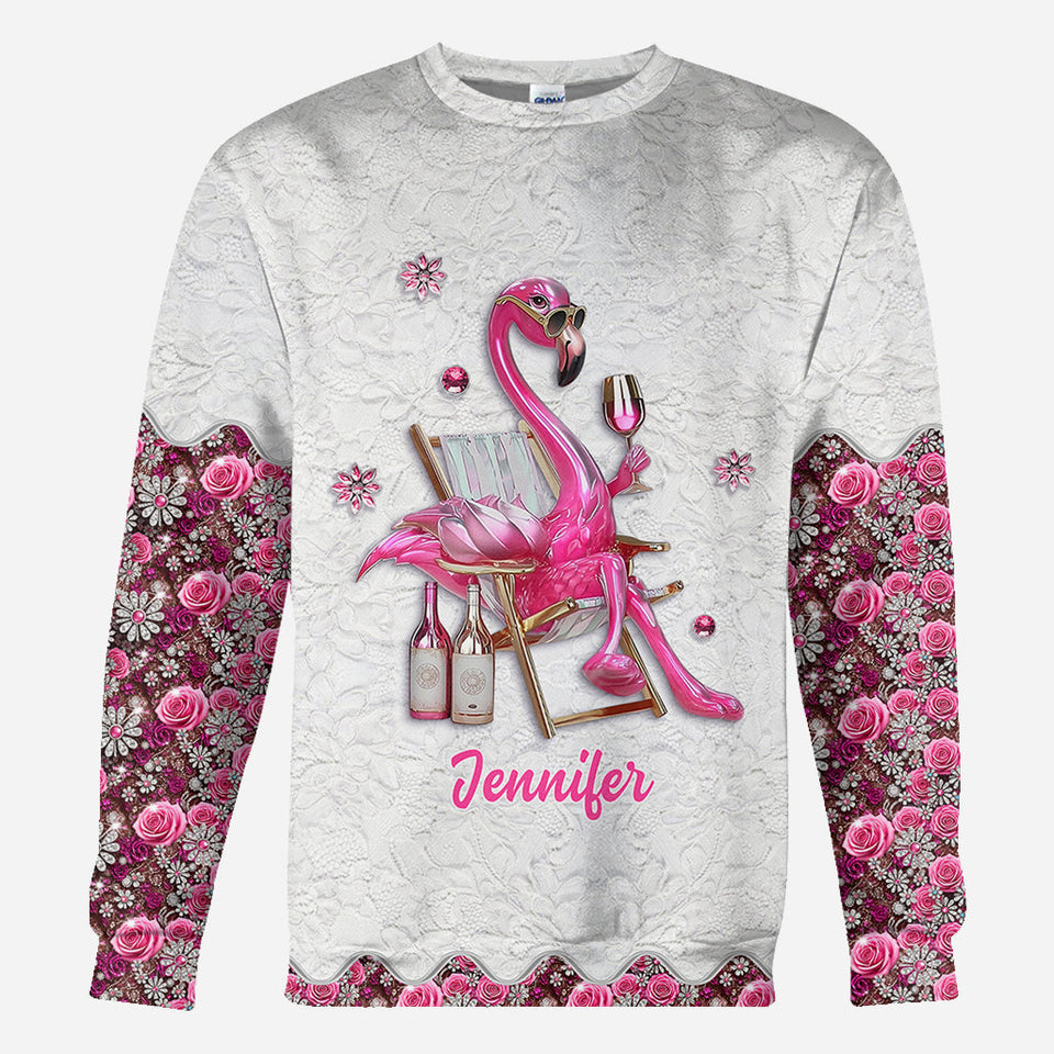 Be a Flamingo In a Flock of Pigeons - Personalized Flamingo All Over Shirt