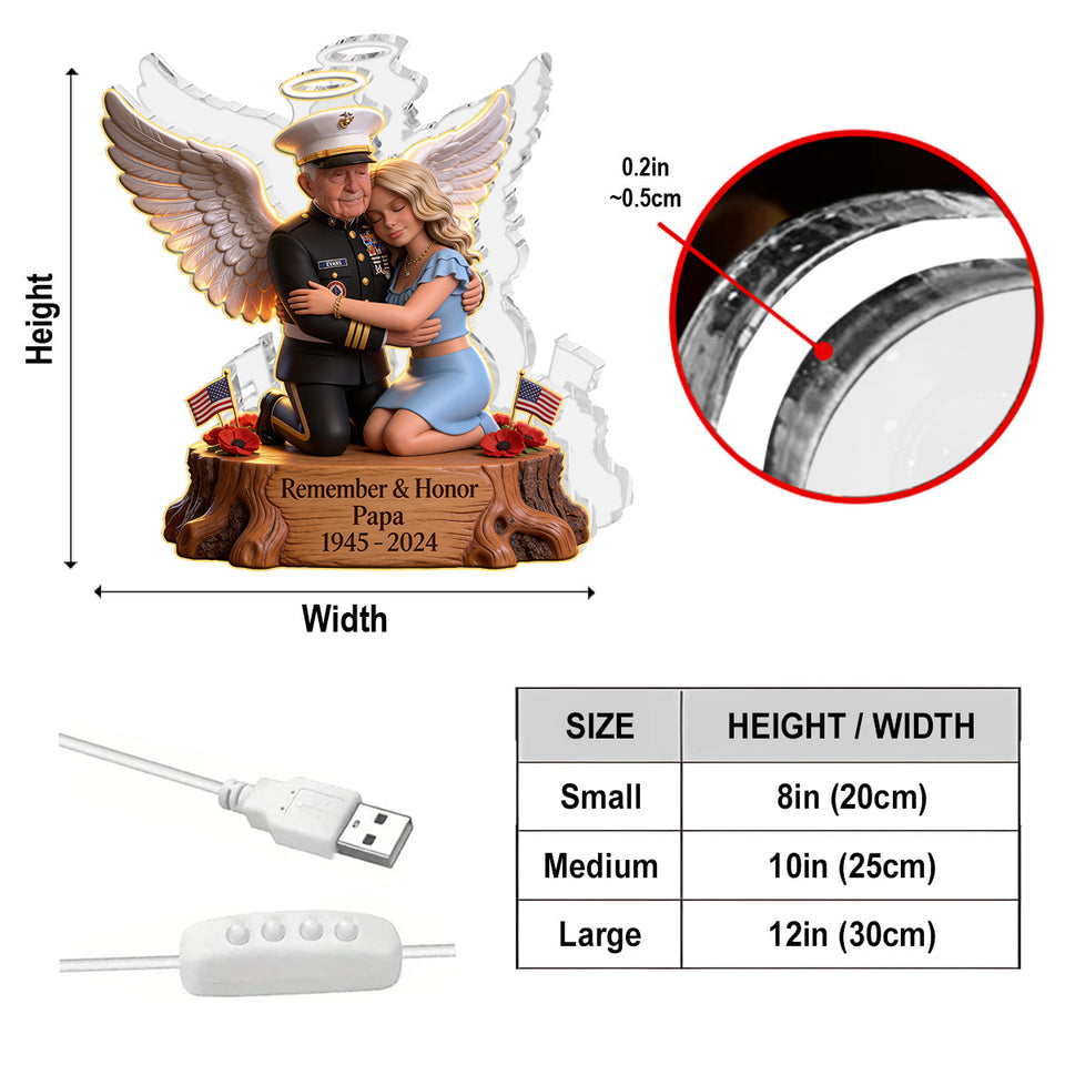 Remember And Honor - Personalized Acrylic LED Night Light